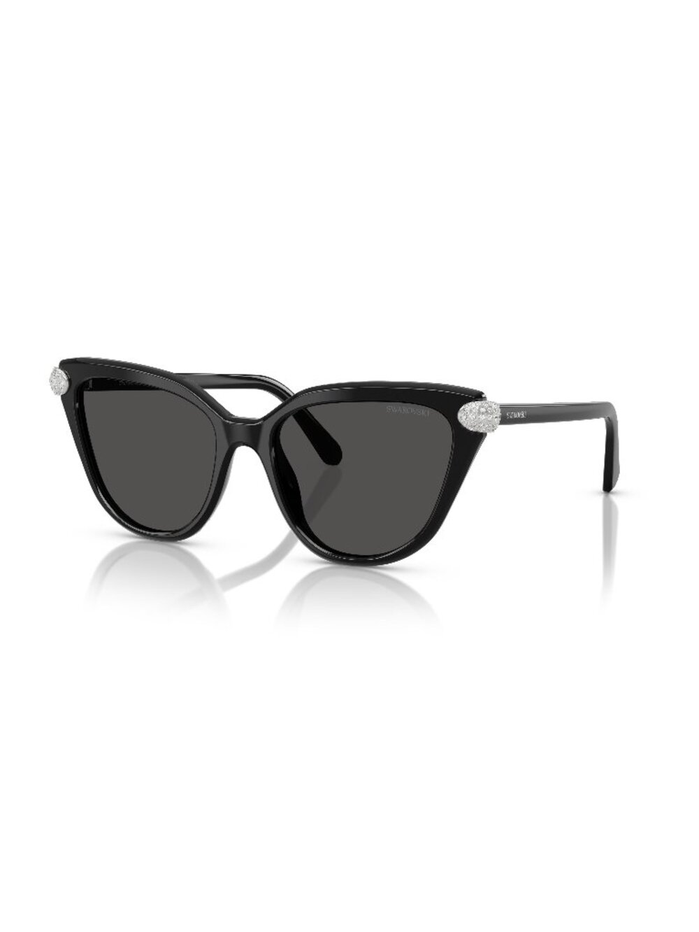 New Swarovski Women's Sunglasses Black Grey Lens Acetate Frame SK6039 100187 56